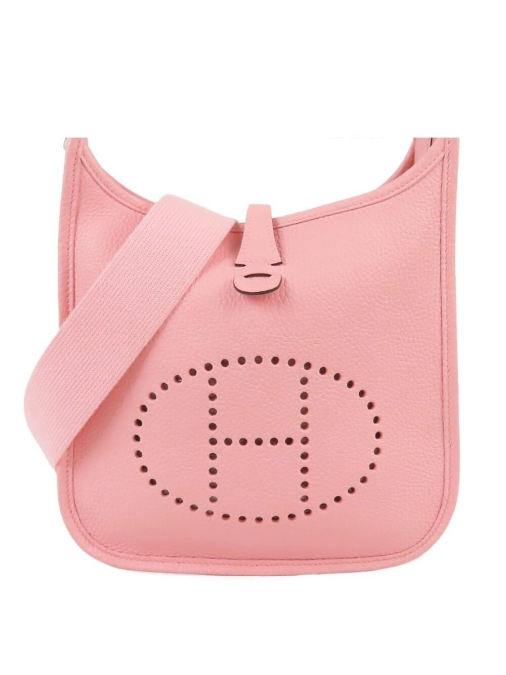 Hermes Evelyne 3 23 Rose Sakura Silver Taurillon Shoulder Bag